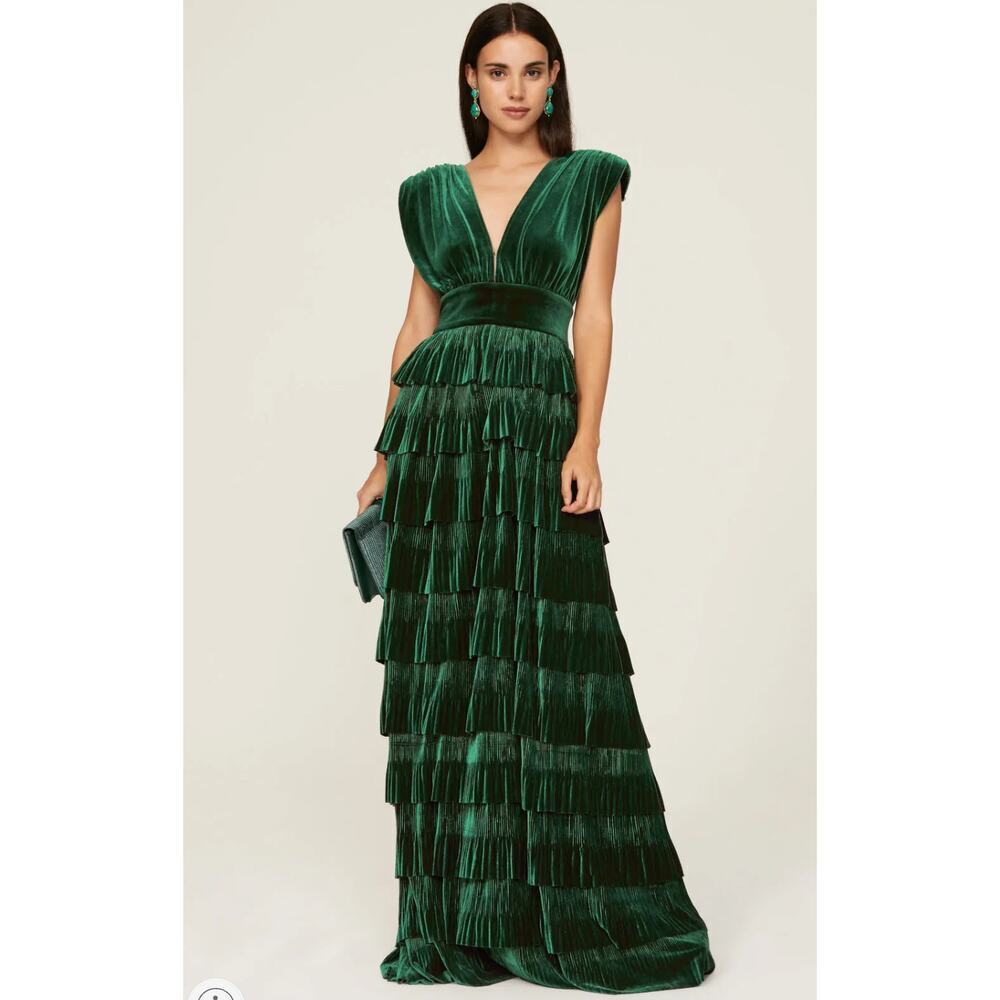 Bronx and Banco Emerald Velvet Gown